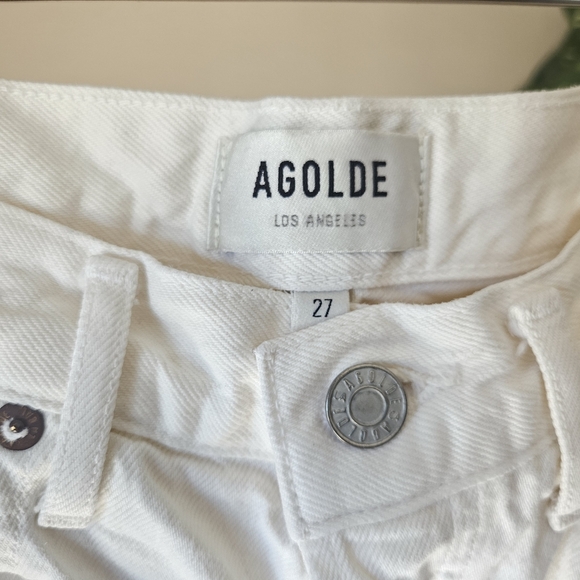 AGOLDE White 90's Denim Pants Ivory Size 27 Minimalist Quiet Luxery Relaxed Fit - Picture 7 of 14